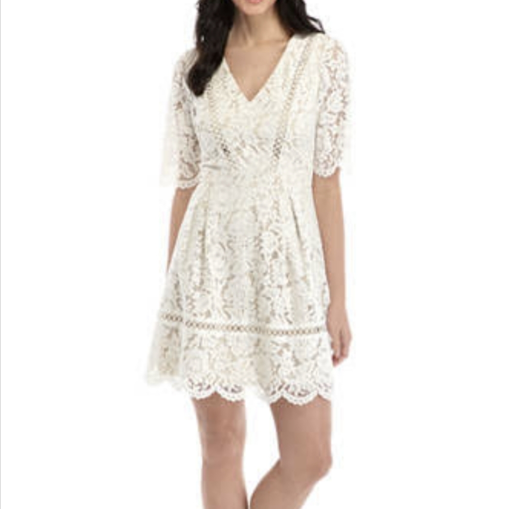 NWT Vince Camuto Ivory Lace Dress size 14